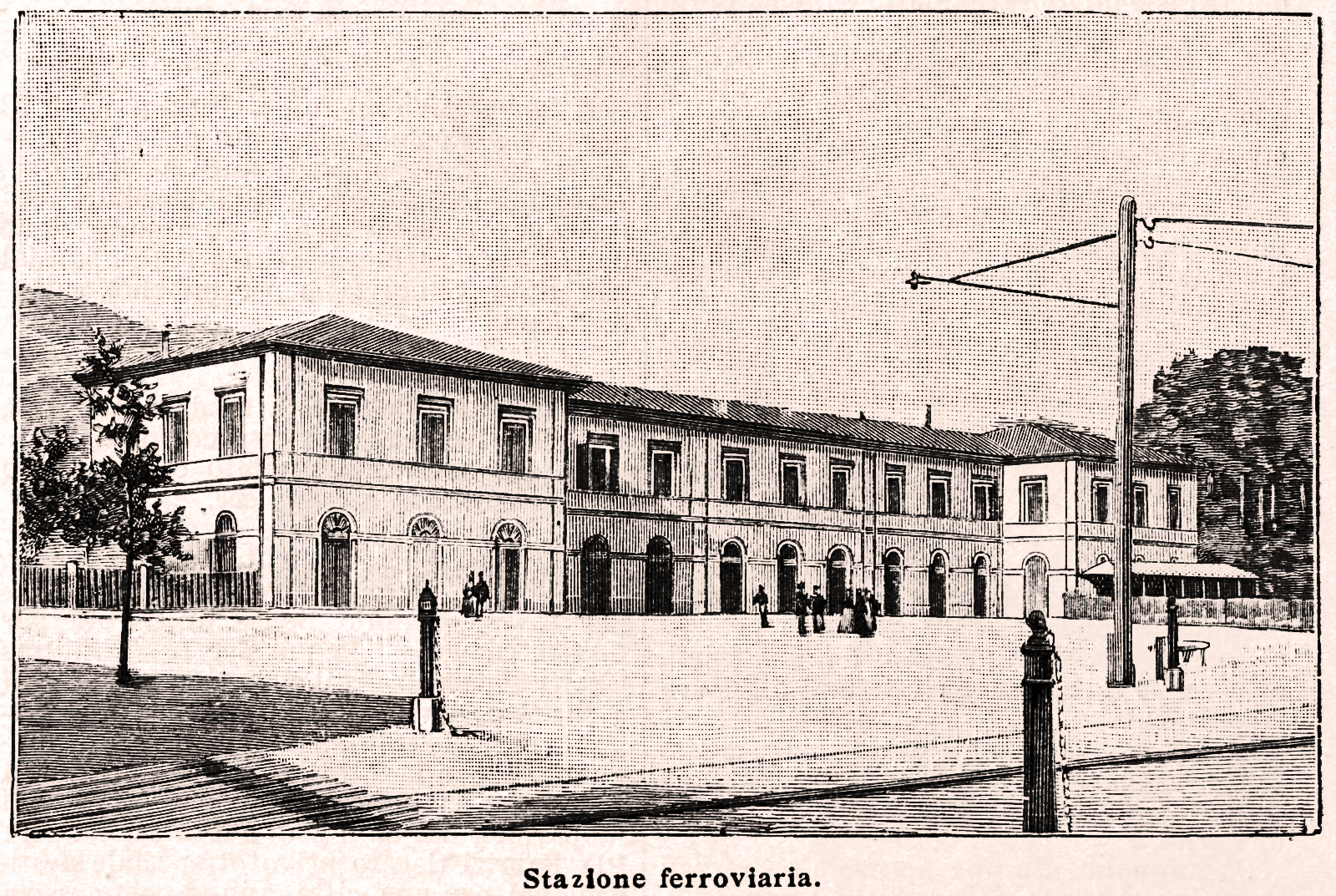 Stazione di Terni, stampa xilografica (1895)